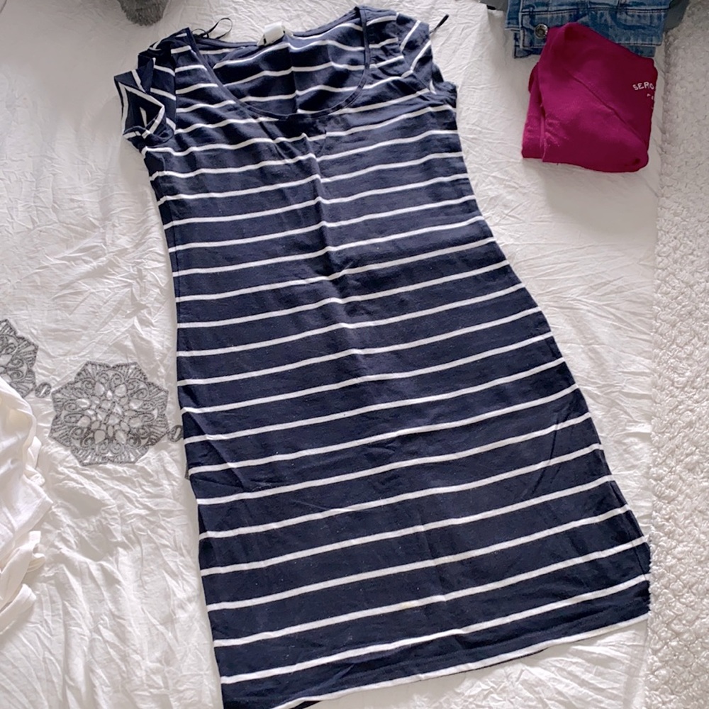 stripped bodycon dress